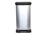 Deco Black & Silver Pedal Bin - 50L