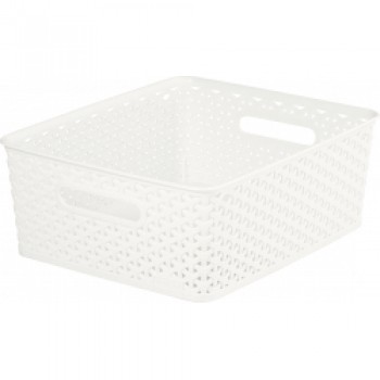 Nestable Rattan Basket Vintage White - 13L