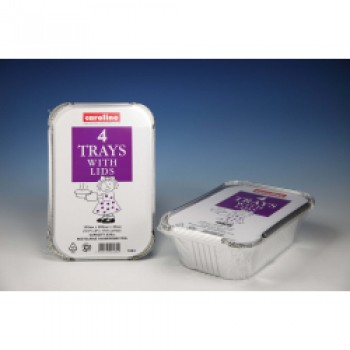 Foil Trays With Lids - 30oz, Pack 4 Foil Trays With Lids - 30oz, Pack 4