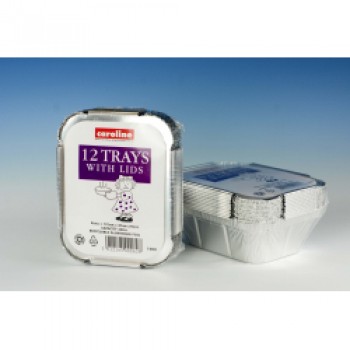Foil Trays With Lids - Mini, Pack 12 Foil Trays With Lids - Mini, Pack 12