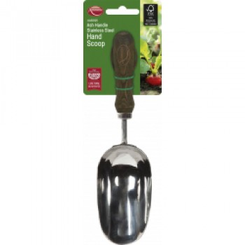 Ash Handle Stainless Steel Hand Scoop