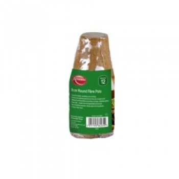 Round Fibre Pots - 8cm - Pack 12 Round Fibre Pots - 8cm - Pack 12