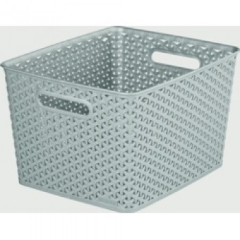 My Style Nestable Rattan Basket - 18L Grey