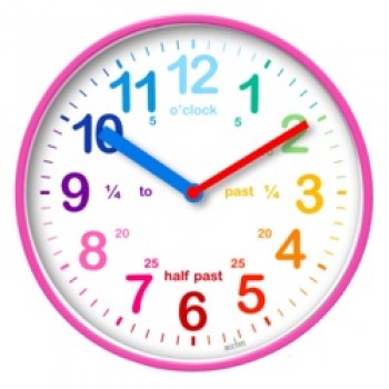 Wickford Kids Time Teach Clock 20cm - Pink Wickford Kids Time Teach Clock 20cm - Pink