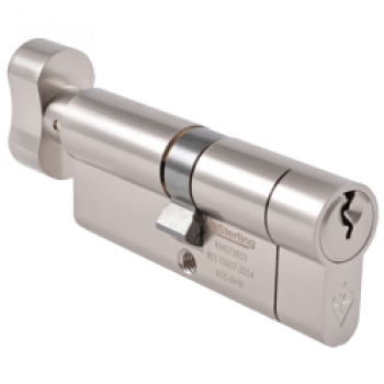 British Standard 1* Euro Cylinder Satin Nickel Thumbturn - 35 x 35mm