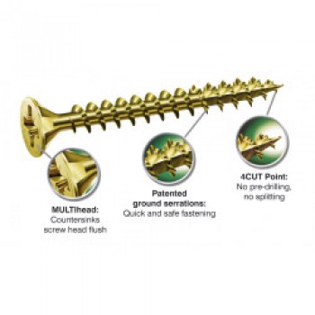 Woodscrews With Yellox Coating - Box 200 4.0mm x 30mm