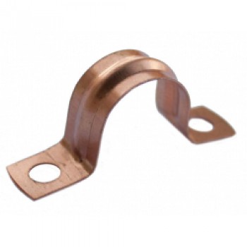 Saddle Pipe Clips - Copper - 22mm (Pack 50) Saddle Pipe Clips - Copper - 22mm (Pack 50)
